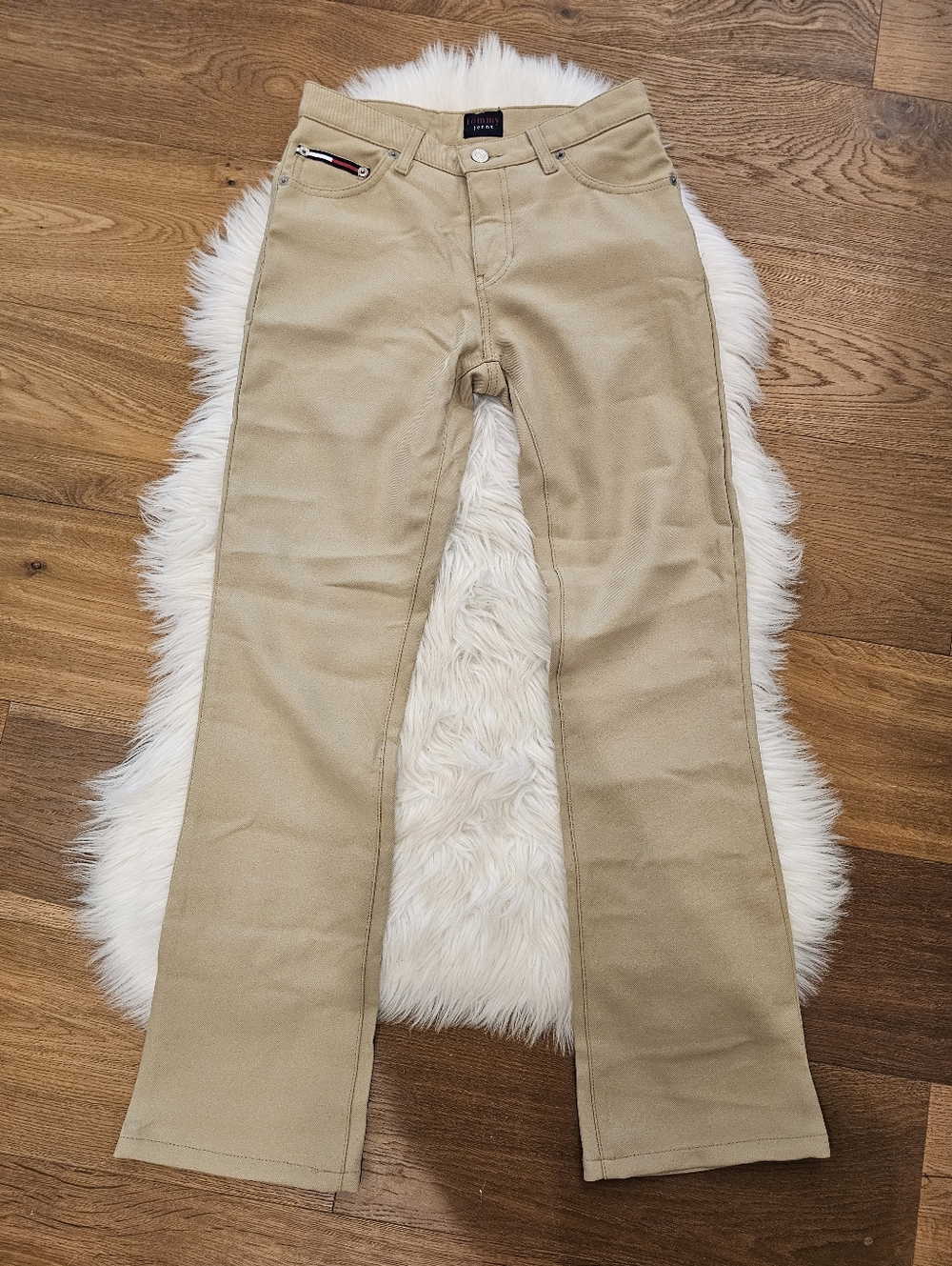 Vintage TH Low Rise Khaki Straight-Leg Pants with Zip Pocket